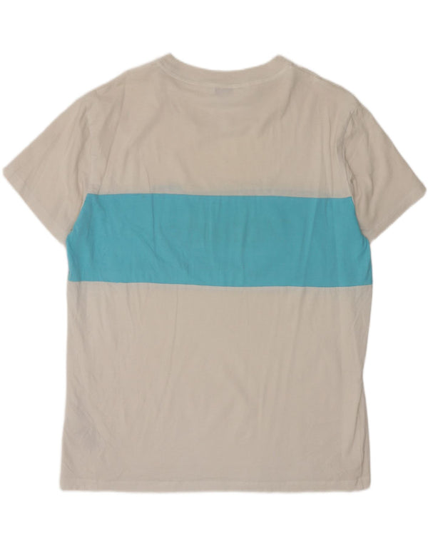 Calvin Klein Dame Grafisk T-Shirt Top UK 16 Large White Colourblock
