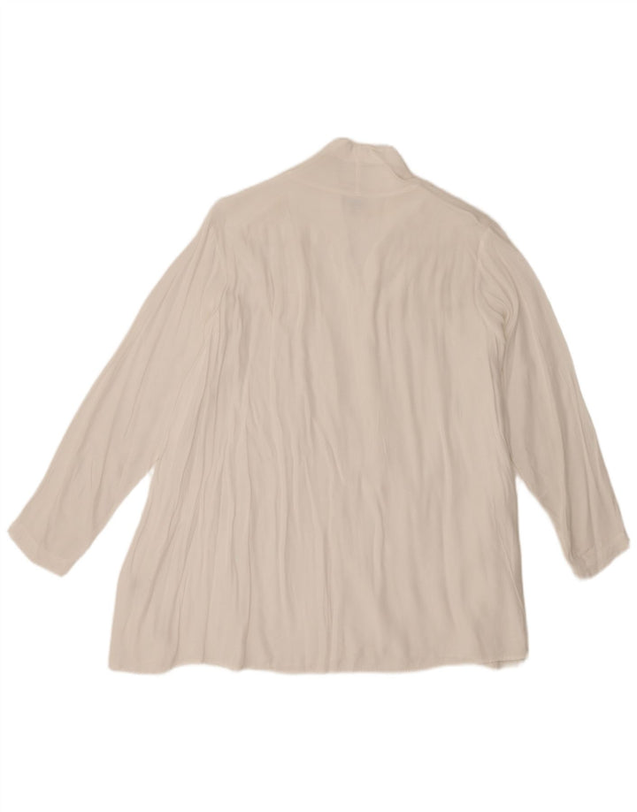 Benetton Dame Langærmet Bluse UK 14 Medium White Viscose