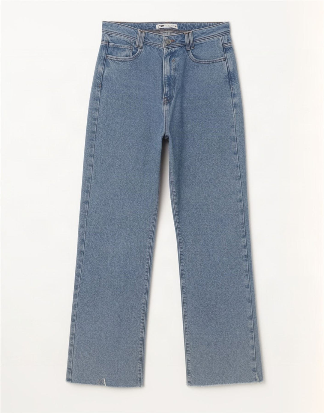 Zara Dame Højhøjde Løse Jeans EU 40 Medium W30 L33 Blå Bomuld