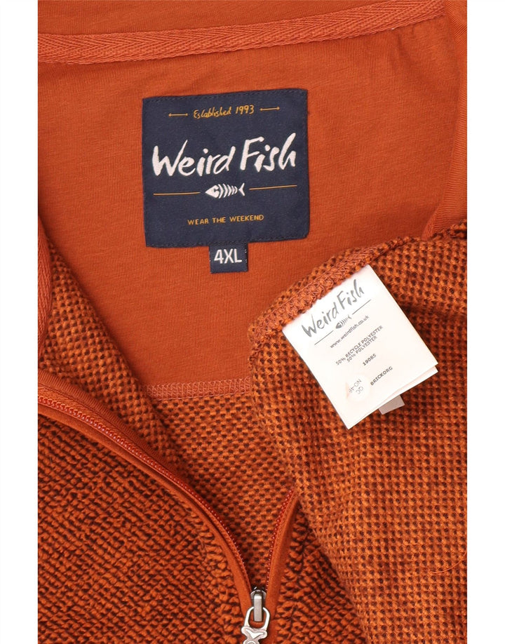 Weird Fish Herre lynlås hals Fleece Jumper 4XL brun polyester