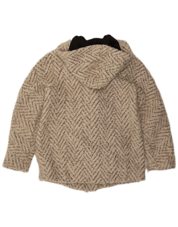 Max & Co. Oversized overfrakke med hætte til kvinder UK 6 XS Off White Chevron