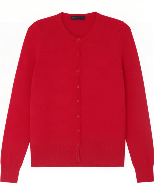 Marks & Spencer Dame Cardigan Sweater UK 14 Large Red Viscose