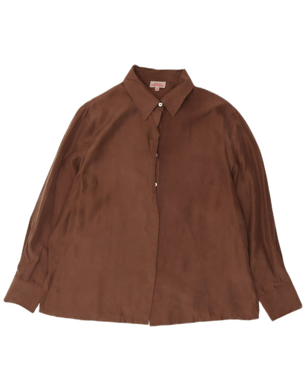 Egon Furstenberg Dameskjorte IT 49 XL Brun Silke