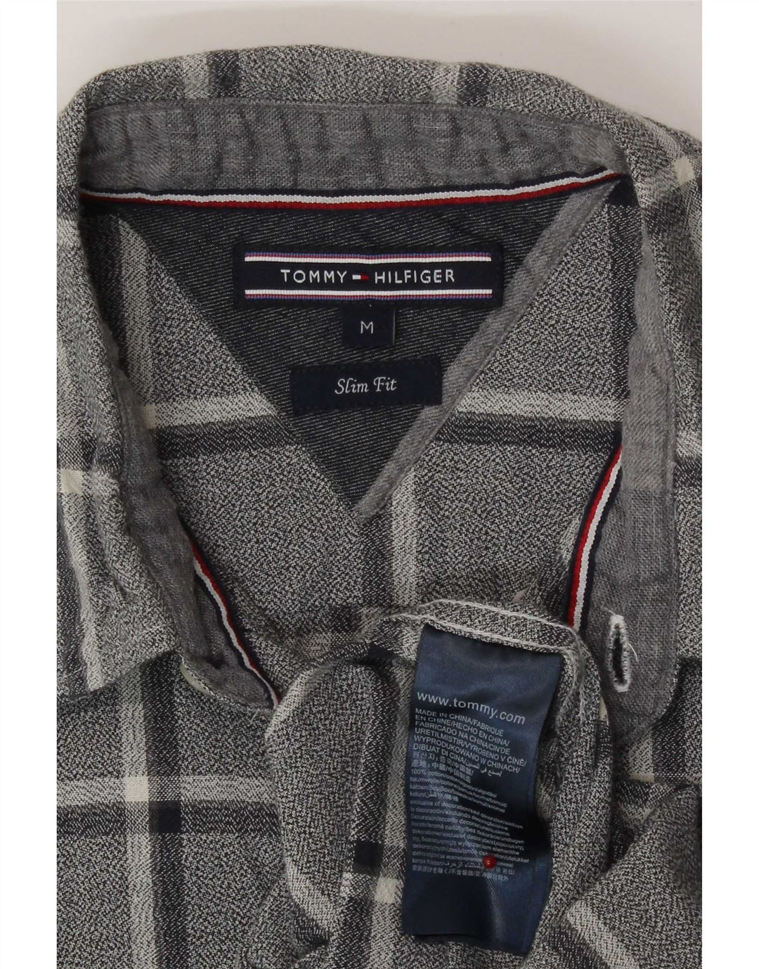 Tommy Hilfiger Herre Slim Fit Flanellskjorte Medium Navyblå Ternet Bomuld