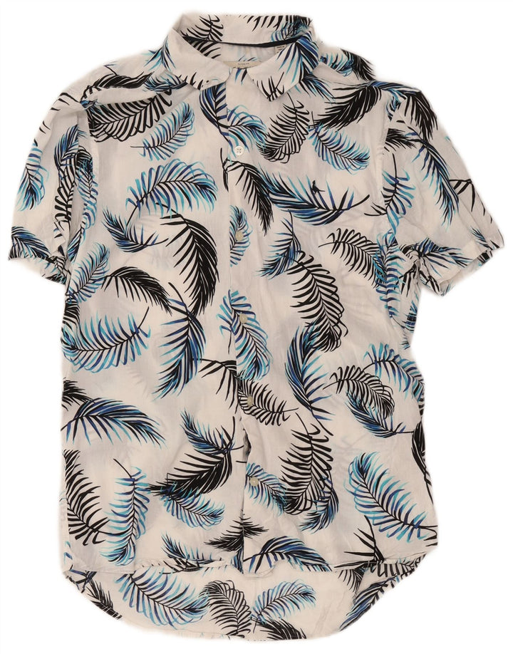 Jack Wills Kortærmet Herreskjorte Medium White Floral Viscose