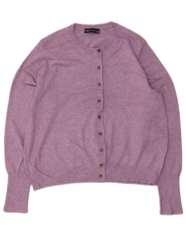 Marks & Spencer Dame Cardigan Sweater UK 16 Large Purple Viscose