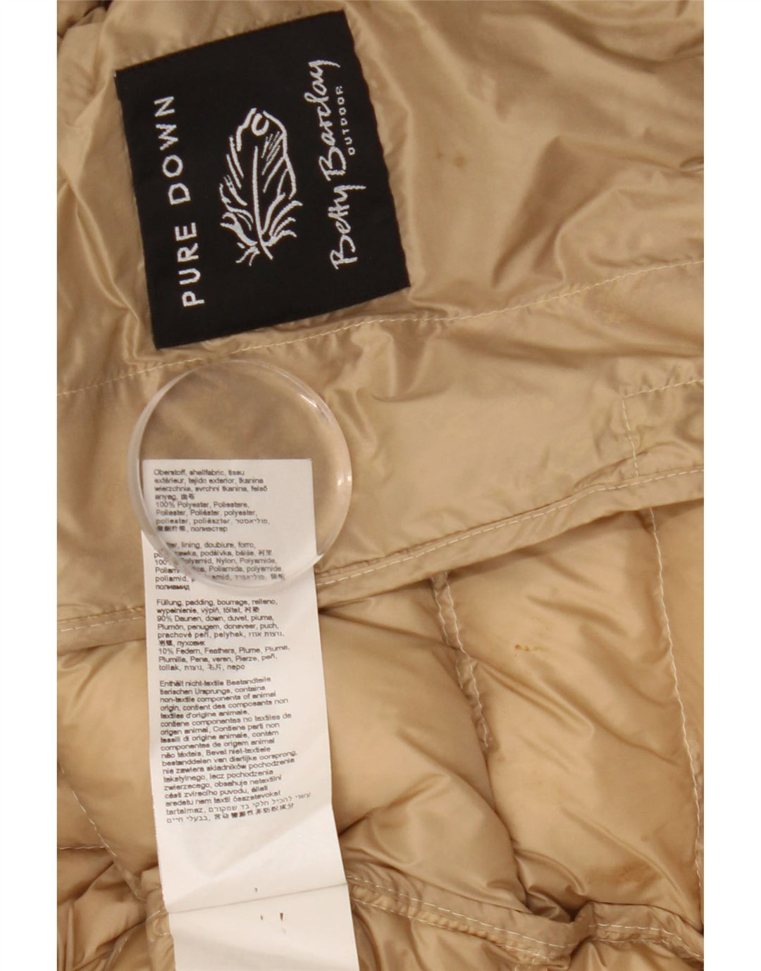 Betty Barclay Dame Polstret Jakke UK 16 Stor Beige Paisley Polyester