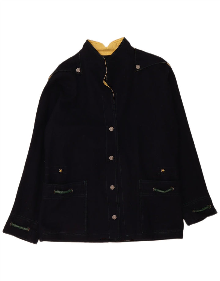 Vintage Kvinder Utility Jacket UK 16 Large Navy Blue