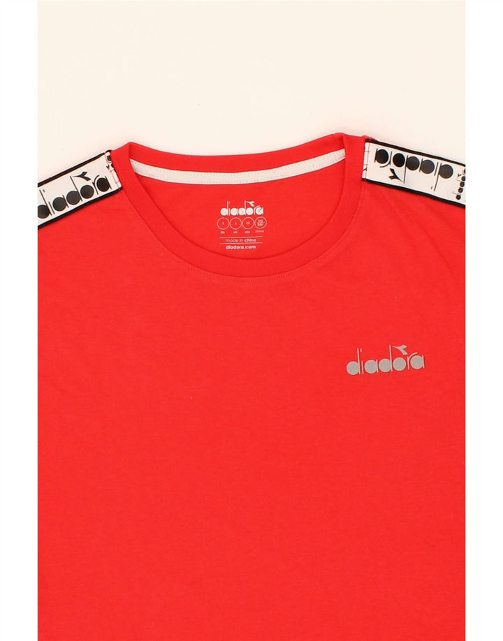 DIADORA Mens Graphic T-Shirt Top Small Red Cotton Vintage Diadora and Second-Hand Diadora from Messina Hembry 