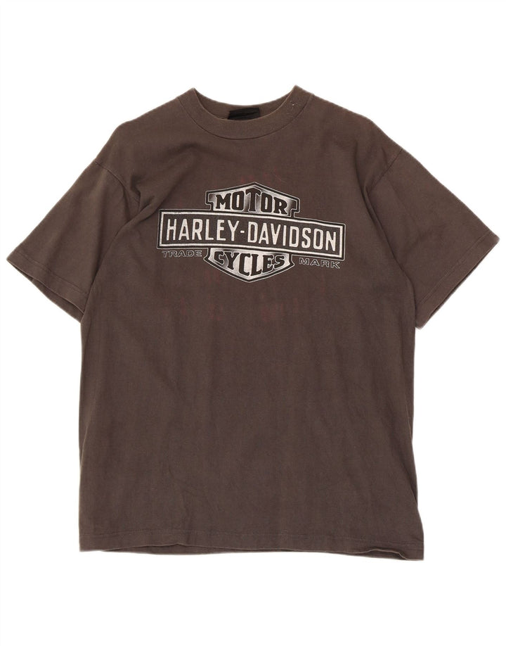 Harley Davidson Herre grafisk T-shirt top mellemgrå bomuld