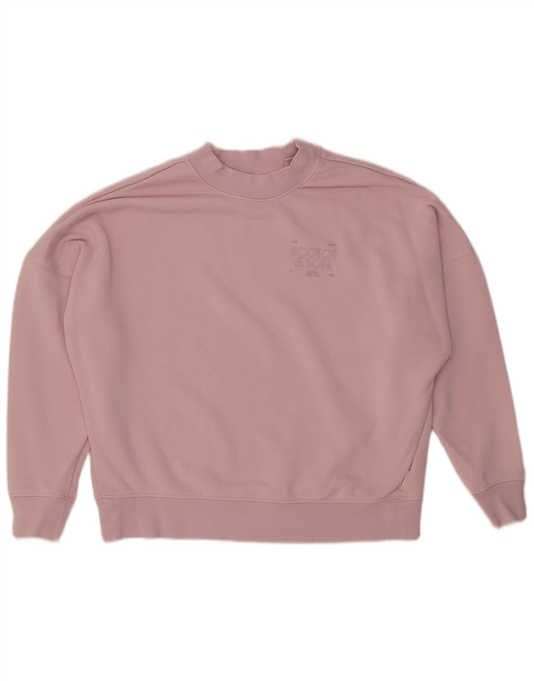 SCOTCH & SODA Dame Oversized Sweatshirt Jumper UK 10 Small Pink Bomuld