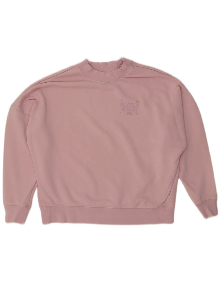SCOTCH & SODA Dame Oversized Sweatshirt Jumper UK 10 Small Pink Bomuld