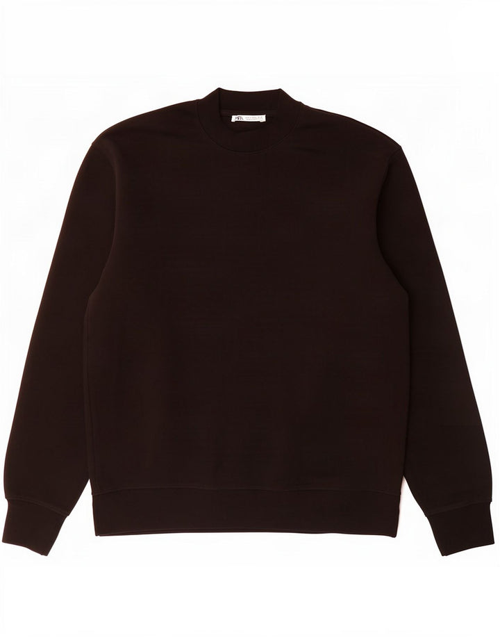 Zara Herre Sweatshirt Jumper Stor Sort Bomuld