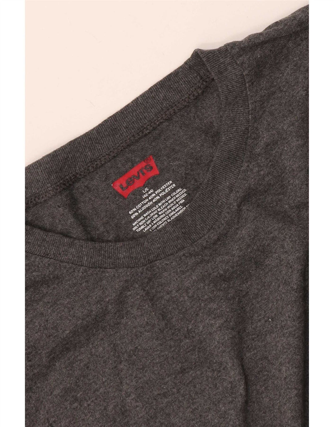 Levi's Herre T-Shirt Top UK 42/44 Stor Grå Bomuld