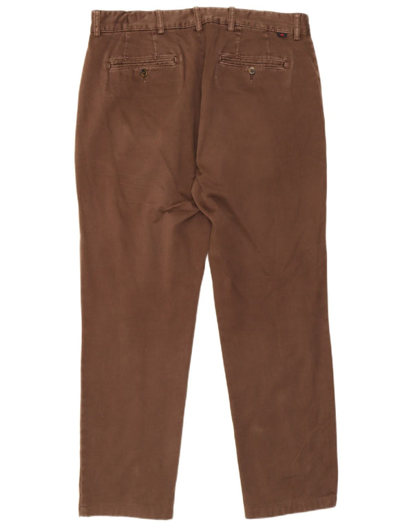 Kappa Mens Straight Chino Trousers IT 50 Large W36 L30 Brown Cotton