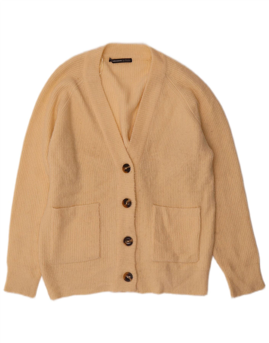 Threadbare Dame Oversized Cardigan Sweater UK 6 XS Beige Akryl