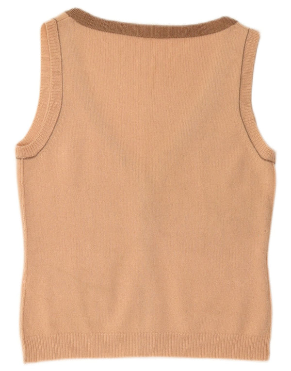 SCHUMACHER Womens Crop Ærmeløs cardigantrøje UK 14 Large Pink Uld