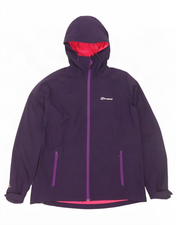 Berghaus Womens Hooded Rain Jacket UK 16 Large Purple Polyamide