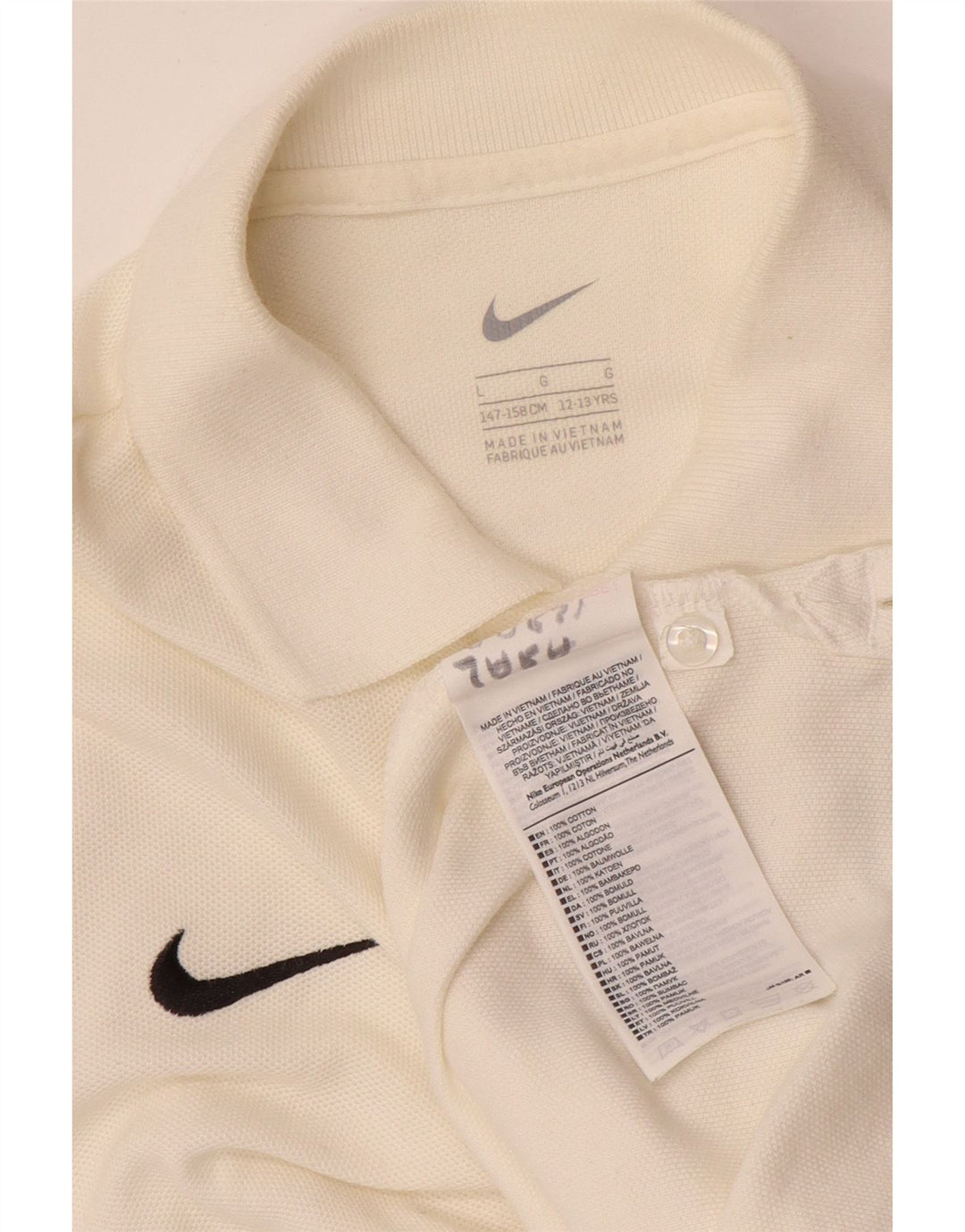 Nike drenge poloskjorte 12-13 år stor hvid bomuld