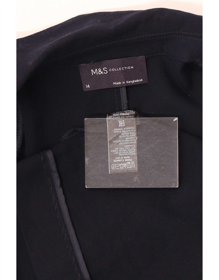 Marks & Spencer Dame 3/4-ærmet åben blazerjakke UK 14 Medium Navy Blue
