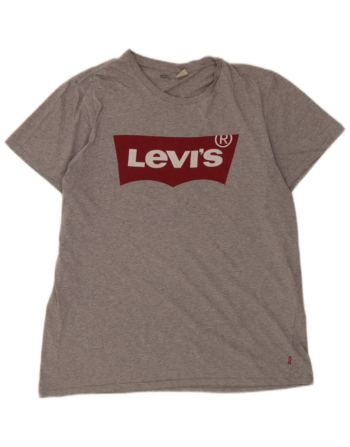 Levi's Herre grafisk T-shirt Top Stor grå bomuld