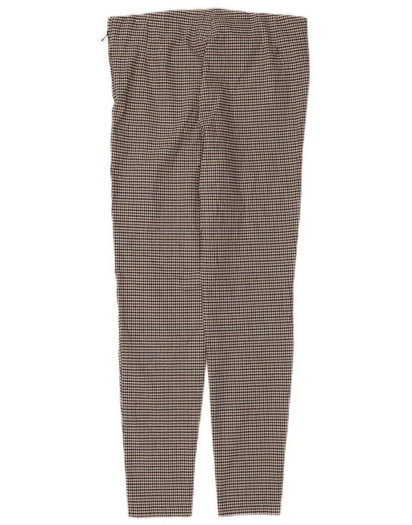 Zara Womens Leggings UK 18 XL Brown Houndstooth Viscose