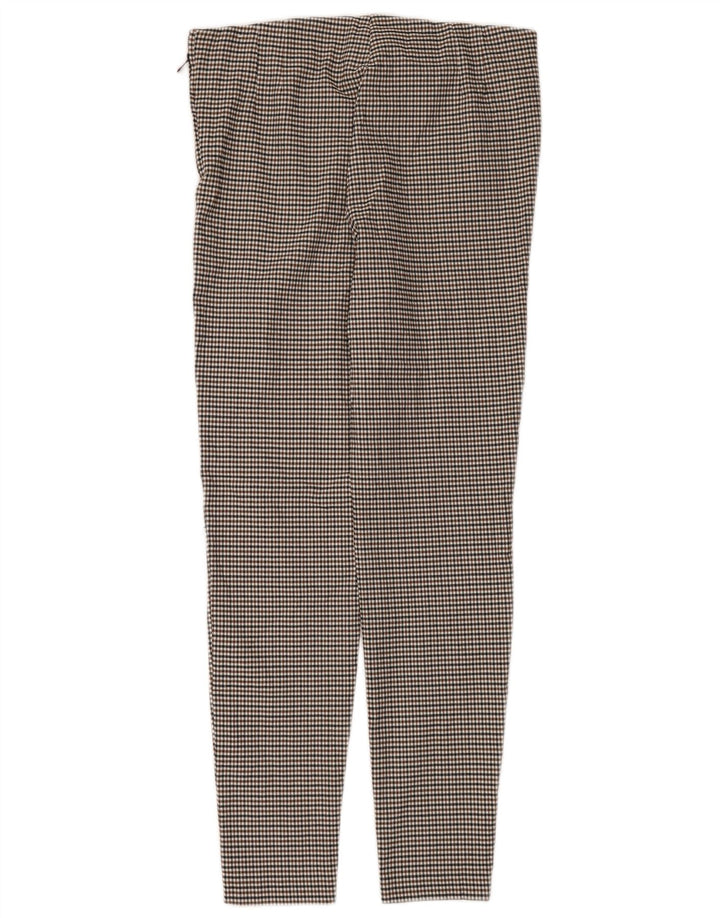 Zara Dame Leggings UK 18 XL Brun Houndstooth Viscose
