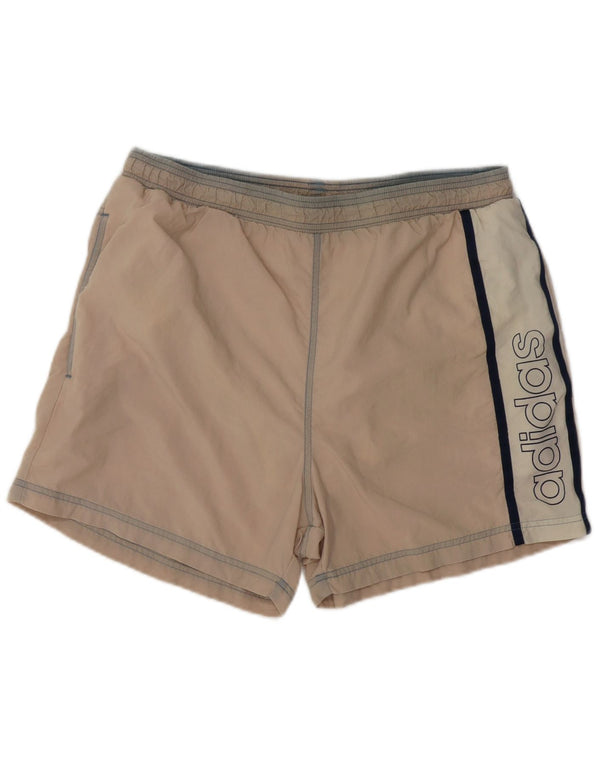 ADIDAS grafiske sportsshorts til mænd, store beige colourblock polyester