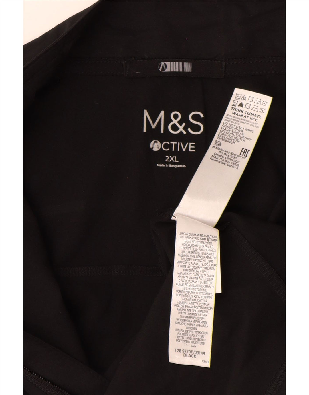 MARKS & SPENCER Træningsdragt til mænd Top jakke 2XL sort ternet polyester
