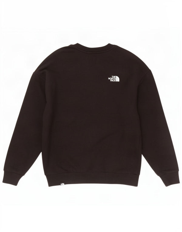 The North Face Dame Grafisk Sweatshirt Jumper UK 14 Medium Sort Bomuld