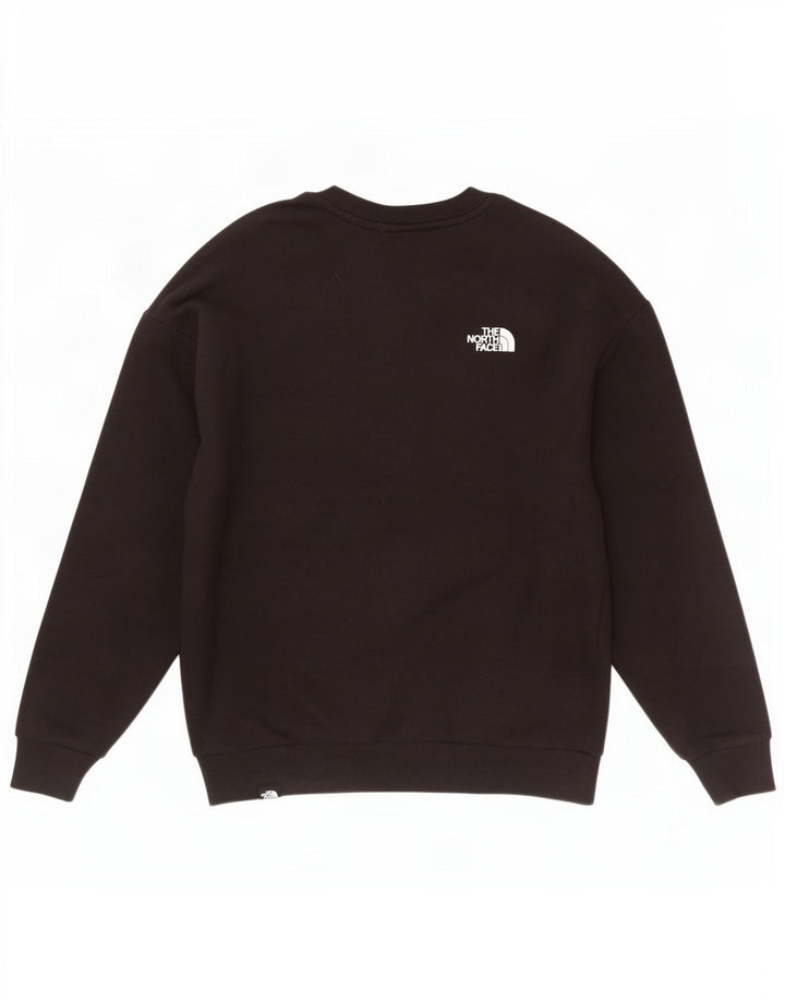 The North Face Dame Grafisk Sweatshirt Jumper UK 14 Medium Sort Bomuld