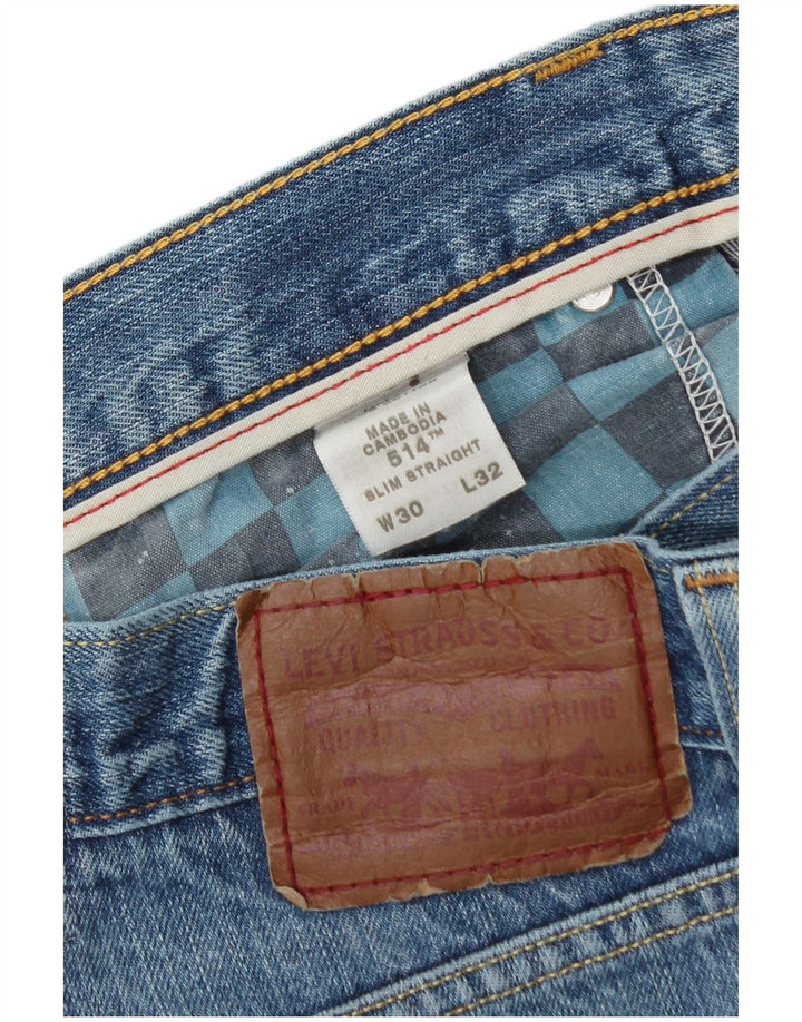 Levi's Herre 514 Straight Jeans W30 L30 Blå Bomuld