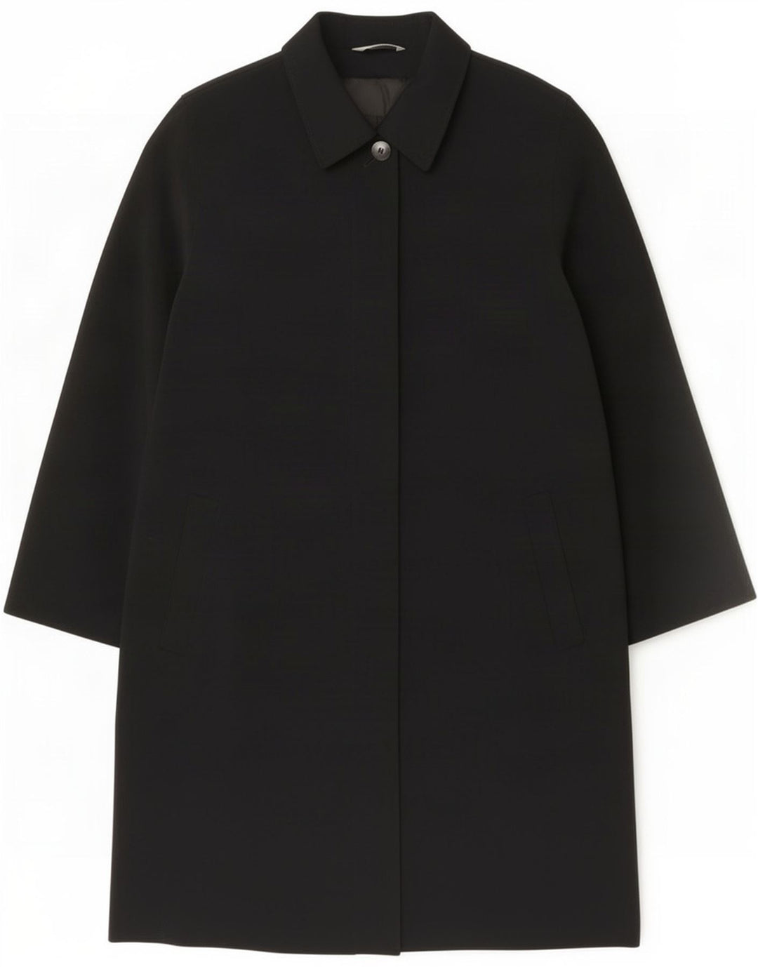 Marks & Spencer Dame Standard Fit Overfrakke UK 16 Large Black Polyester