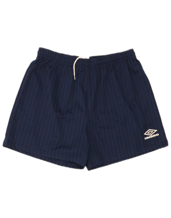 Umbro Mens Sport Shorts Medium Navy Blue Pinstripe Polyester