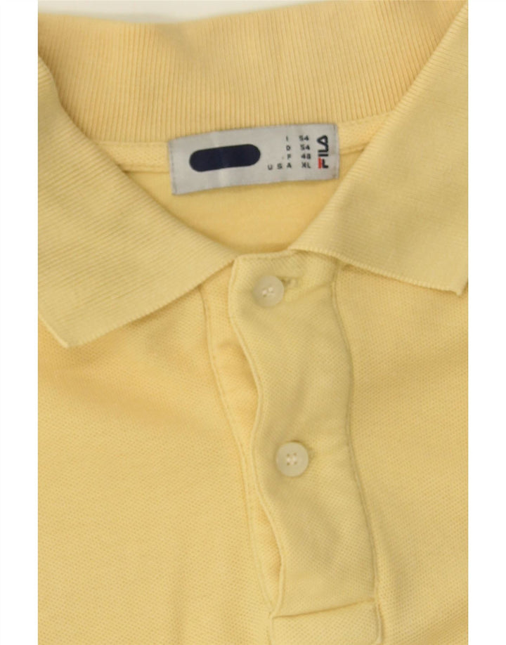 FILA Mens Polo Shirt IT 54 XL Yellow Cotton Vintage Fila and Second-Hand Fila from Messina Hembry 