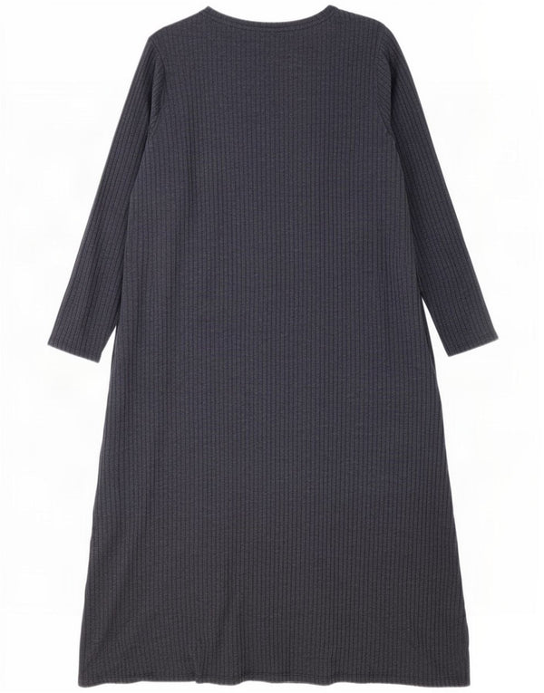 Marks & Spencer Dame Langærmet Maxikjole UK 22 3XL Navy Blue Polyester