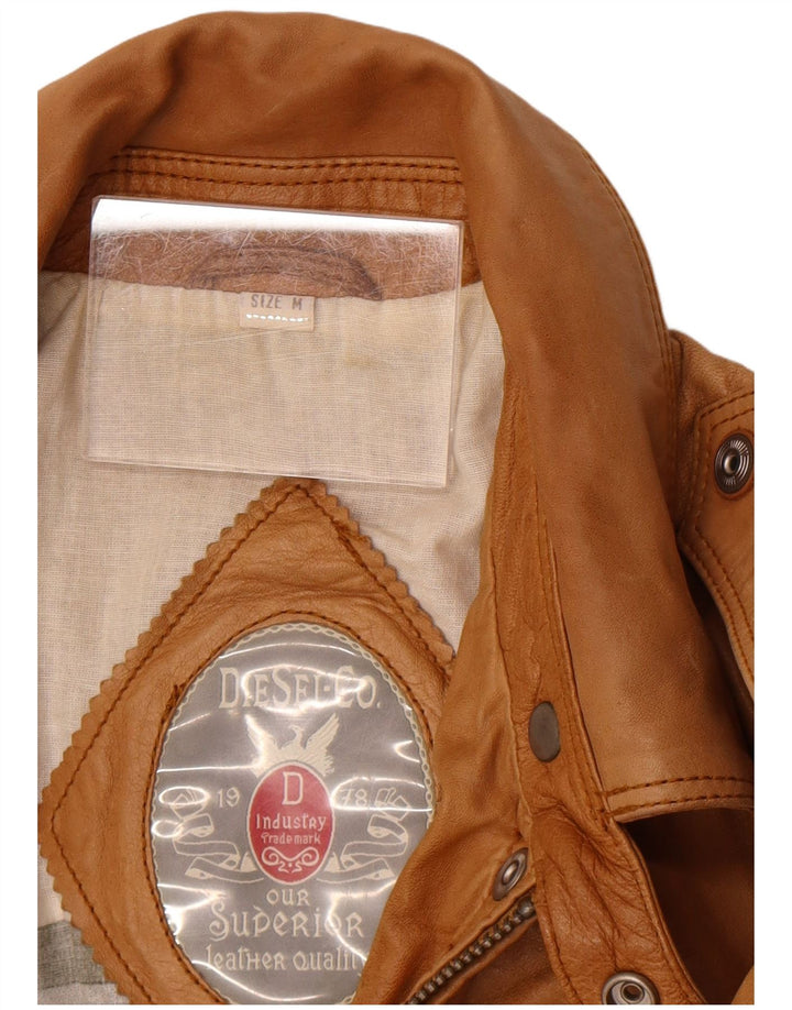 Diesel Herre Læderjakke UK 38 Medium Beige Læder