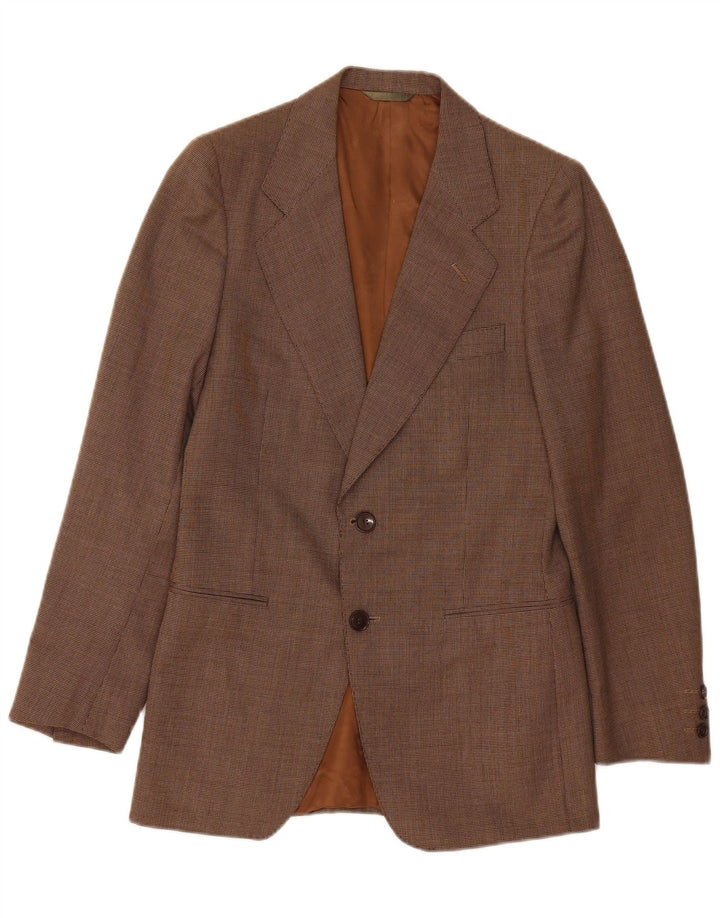 Vintage herre 2-knaps blazerjakke IT 48 medium brun polyester
