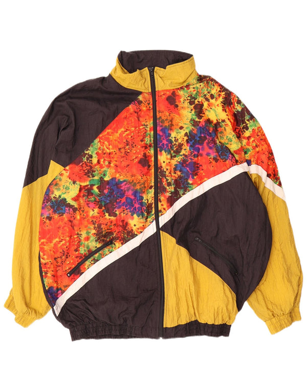 Vintage træningsdragt til mænd Top jakke 2XL Sort Colourblock Nylon