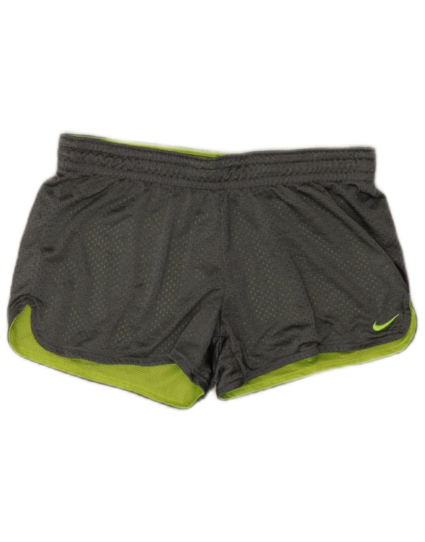 Nike Dame Dri Fit sportsshorts UK 10 Small Grå Polyester