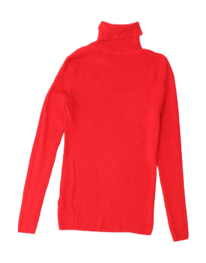 Marks & Spencer Dame Roll Neck Top Langærmet UK 10 Small Red Viscose