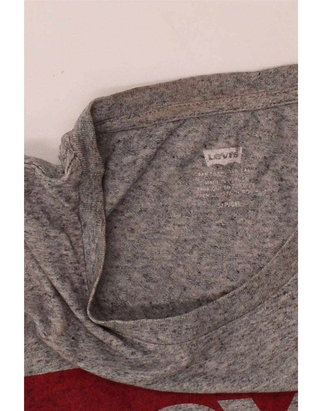 LEVI'S Womens Graphic T-Shirt Top UK 10  Small Grey Cotton Vintage Levi's and Second-Hand Levi's from Messina Hembry 