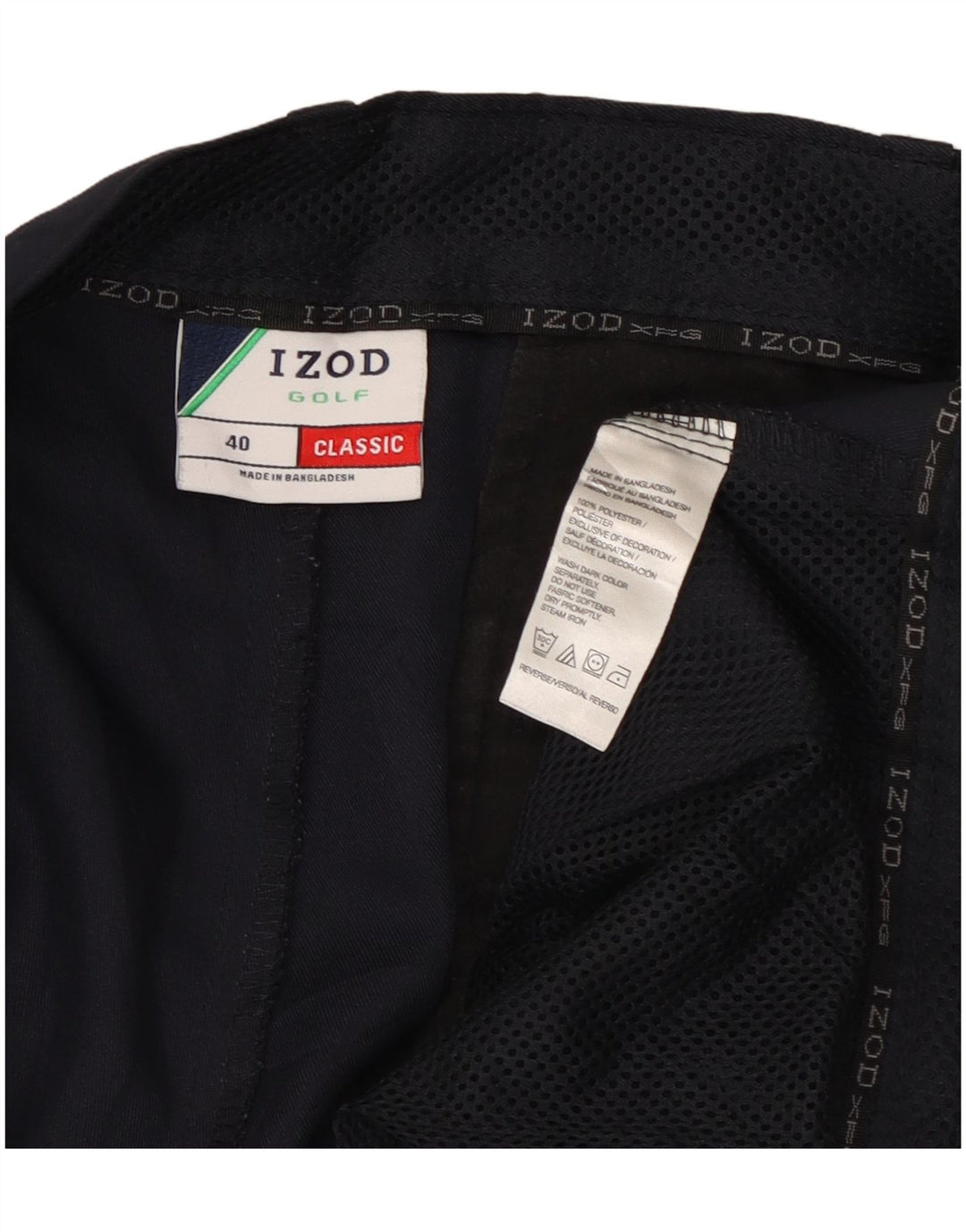 Izod Classic Cargo Shorts til mænd W40 XL Marineblå polyester