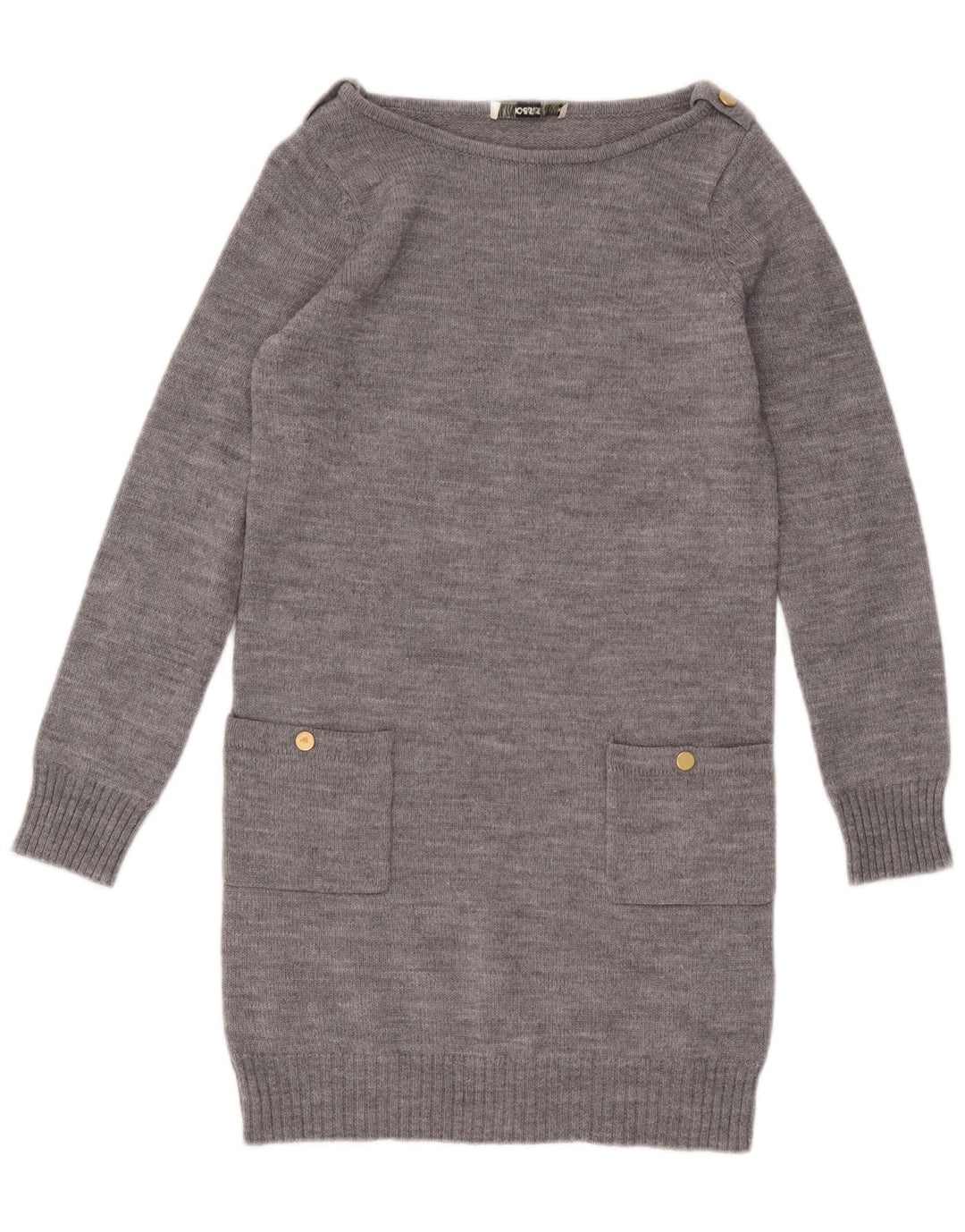Oasis Dame Jumper Dress UK 10 Small Grey Flecked Wool
