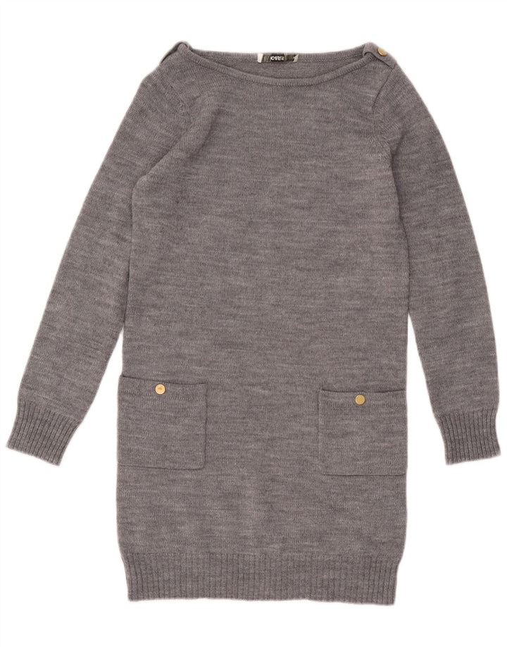 Oasis Dame Jumper Dress UK 10 Small Grey Flecked Wool