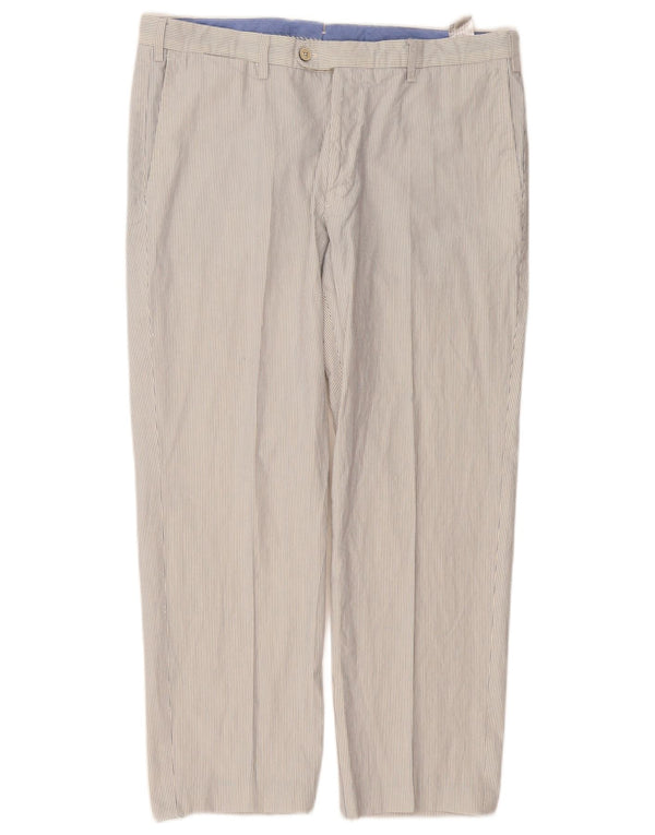 MASSIMO DUTTI Lige jakkesæt til mænd EU 46 XL W36 L27 Hvidstribet