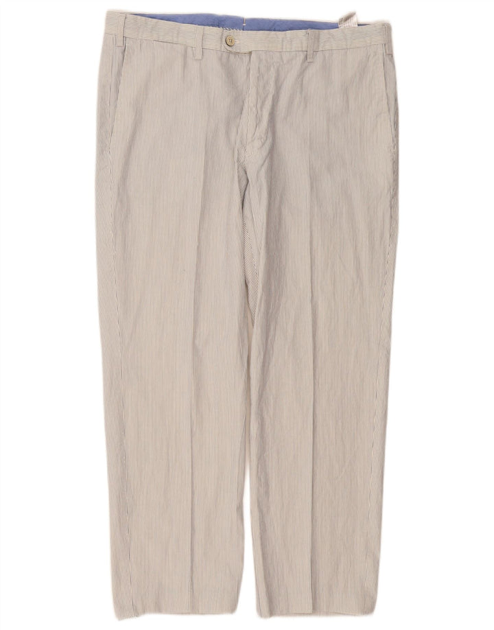 MASSIMO DUTTI Lige jakkesæt til mænd EU 46 XL W36 L27 Hvidstribet