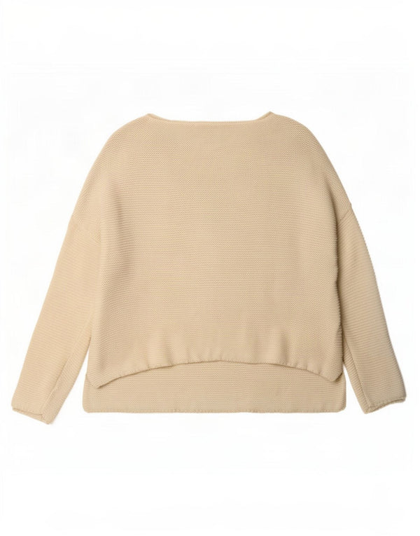 Zara Dame Oversized Boat Neck Jumper Sweater UK 14 Medium Off White