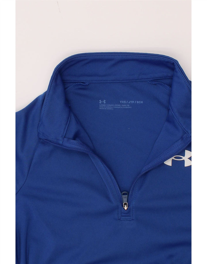 Under Armour Boys Zip Neck Pullover Træningsdragt Top 6-7 år XS Blå