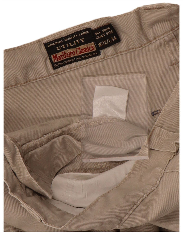 MARLBORO CLASSICS Straight Casual bukser til mænd W32 L34 Beige Bomuld